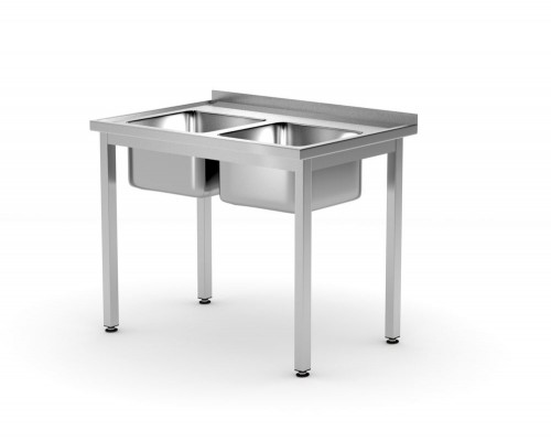 Two sink table - for self-assembly, HENDI, Kitchen Line, 1000x600x(H)850mm