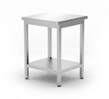 Central work table with a shelf Budget Line – screwed, depth: 600 mm, HENDI, Budget Line, 600x600x(H)850mm