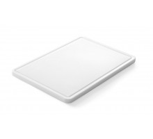 Universal cutting board with groove, HENDI, White, 355x250x(H)15mm