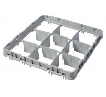 PagarinÄjums pilnajiem groziem 500 x 500 mm, pelÄks, modelis E1, Cambro, nodalÄŦjumu skaits: 9 (3x3), nodalÄŦjuma izmÄri: 150x150 mm, GaiÅĄi pelÄks, 499x499x(H)51mm