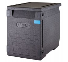 Cam GoBox izolēts konteiners, priekšējā iekraušana, 600x400 mm konteineriem, ar 6 integrētām sliedēm, Cambro, 126 l, ar 6 vadotnēm, 126L, Melns, 770x540x(H)687mm