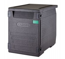 Cam GoBox izolēts konteiners, priekšējā iekraušana, 600x400 mm konteineriem, ar 9 integrētām sliedēm, Cambro, 126 l, ar 9 vadotnēm, 126L, Melns, 770x540x(H)687mm