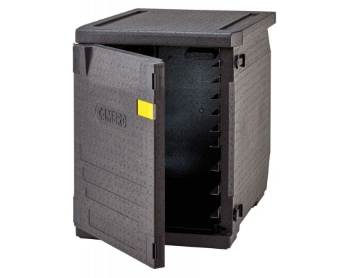 Cam GoBox izolÄcijas konteiners, priekÅĄÄjÄ iekrauÅĄana, 600 x 400 mm, regulÄjamas vadotnes, Cambro, 155 l, ar regulÄjamÄm vadotnÄm, 155L, Melns, 770x540x(H)687mm