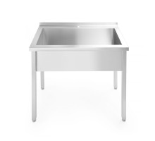 Vienas kameras galds ar mazgāšanas vannu Budget Line bez plāksnes – saliekams, dziļums – 600 mm, Budget Line, 800x600x(H)850mm