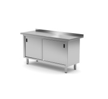 Стол настенный, шкафчик с раздвижной дверцей – сварной, Profi Line, 1600x600x(H)850мм