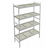 Shelving Linear S.Steel 4780x577 H.1740 mm 4 shelves Poly