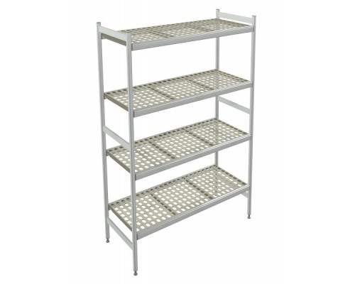 Shelving Linear S.Steel 4651x475 H.1740 mm 4 shelves Inox