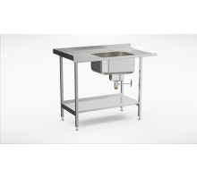 Stainless steel pre wash table with shelf (1000-1400mm), Inox baltic, EPLR (1000-1400mm)