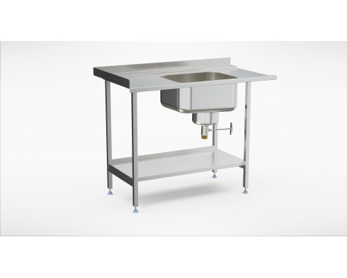 Stainless steel pre wash table with shelf (1000-1400mm), Inox baltic, EPLR (1000-1400mm)