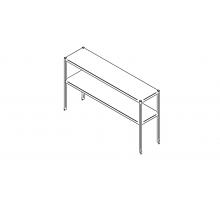 Tabletop shelf with two levels (500-1400mm), Inox baltic, LPR/2 (500-1400mm)