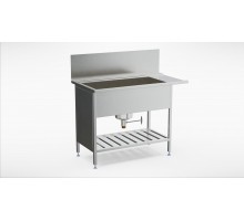 Pre wash table nordien with shelf (1000-1400mm), Inox baltic, EPL-NORDIEN/R (1000-1400mm)