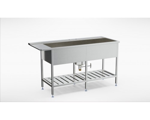 Pre wash table nordien with shelf (1500-2000mm), Inox baltic, EPL-NORDIEN/R (1500-2000mm)