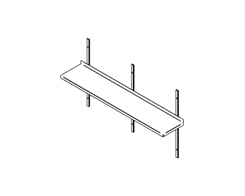 Wall shelf (500-1400mm) solid, Inox baltic, SR (500-1400mm) solid