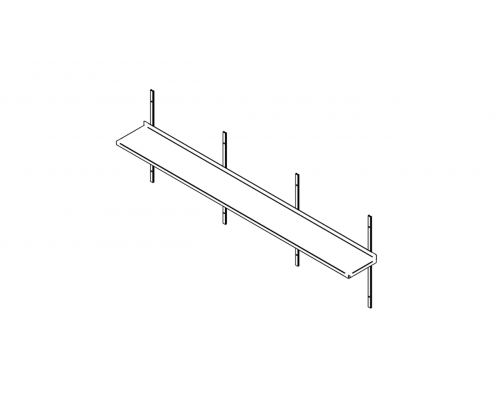 Wall shelf (2500-2900mm) solid, Inox baltic, SR (2500-2900mm) solid