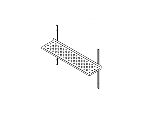 Wall shelf (500-1400mm) perforated, Inox baltic, SR (500-1400mm) perfo