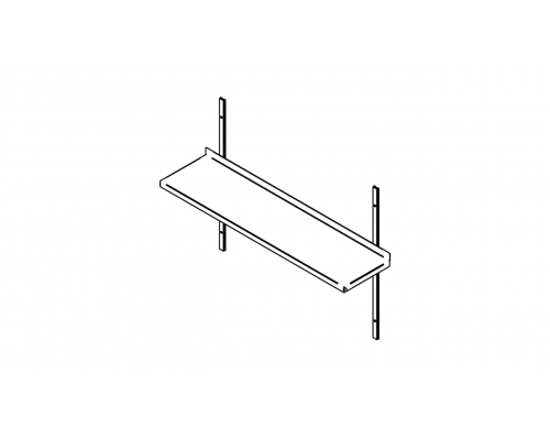 Wall shelf (500-1400mm) solid, Inox baltic, SR (500-1400mm) solid