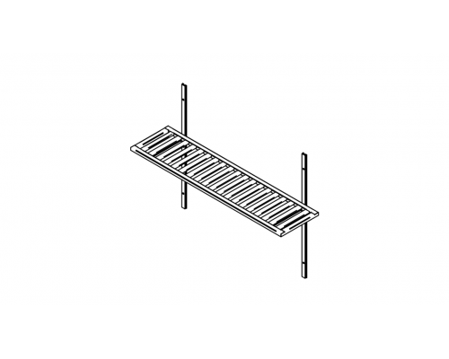 Wall shelf (500-1400mm) vented, Inox baltic, SR (500-1400mm) vented