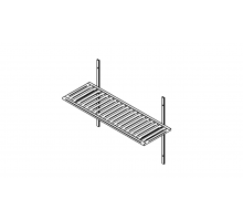 Wall shelf (1500-2400mm) perforated, Inox baltic, SR (1500-2400mm) perfo