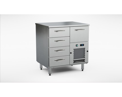 Cold cupboard for food 800mm, 5 drawers