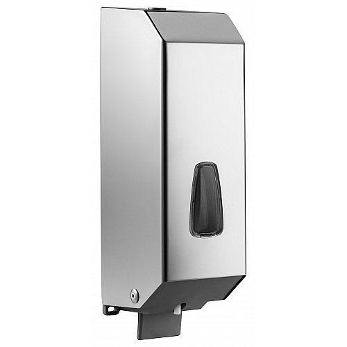 REFILLING LIQUID SOAP DISPENSER 320X105X110MM AISI 304 MATERIAL. LEVER OPERATING, KEY-LOCKED. WALL MOUNTED WITH ANCHORS INCLUDED.