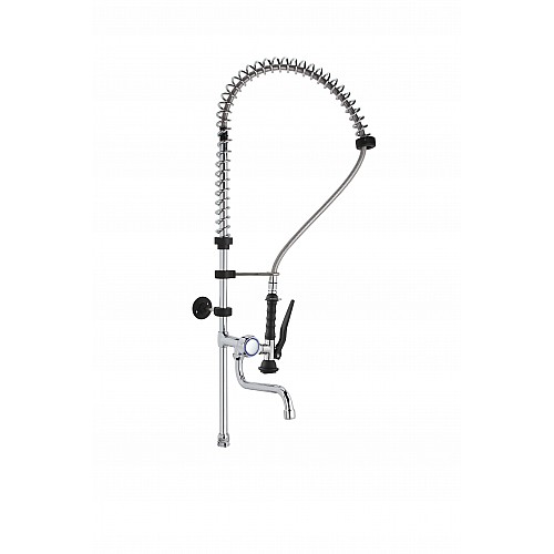 KIT SHOWER WITH BASE SUPPORT SWINGING SPOUT  IN THE MIDDLE OF THE TUBE AND BASIC SHOWER HAND