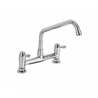 TWO HOLES TAP WITH SWINGING "C" SPOUT  ø20x250, LEVER HANDLE. 203,20mm WHEELBASE