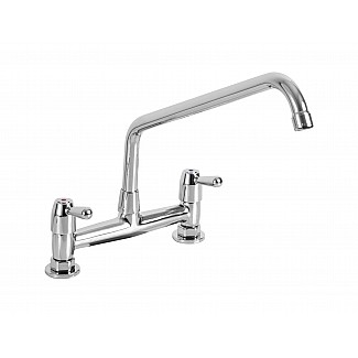 TWO HOLES TAP WITH "C" SPOUT ø20x300, LEVER HANDLE. 203,20mm WHEELBASE
