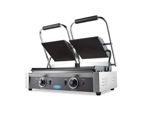 Contact Grill - Grooved - Double Grill Plate - 2 x 22cm