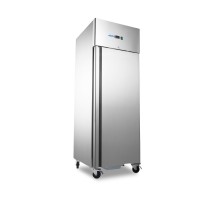 Fridge - 600L - 3 Adjustable Shelves (2/1 GN) - on Wheels - Stainless Steel