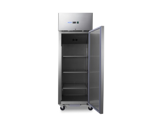 Fridge - 600L - 3 Adjustable Shelves (2/1 GN) - on Wheels - Stainless Steel