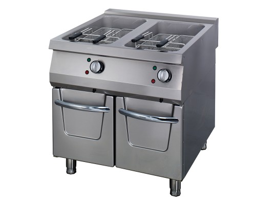 Premium Deep Fryer - 2 x 22L - Double Unit - 90cm Deep - with Drain Tap - Electric