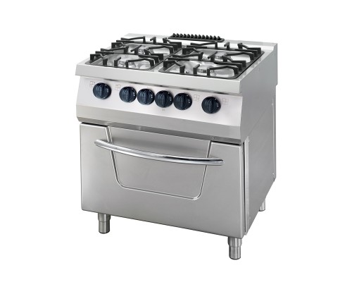 Heavy Duty Stove - 4 Burners - Double Unit - 70cm Deep - 36kW - Gas incl Electric Oven