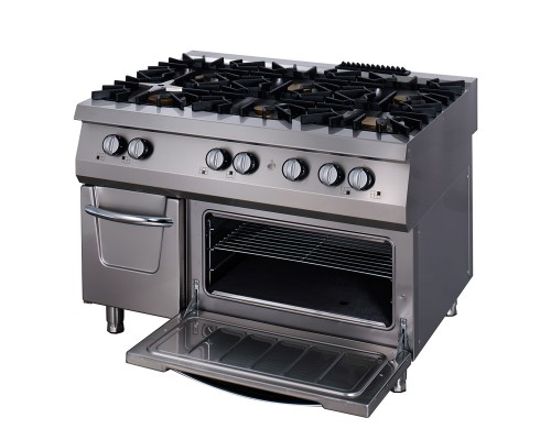 Premium Stove - 6 Burners - Triple Unit - 90cm Deep - incl Oven - Gas