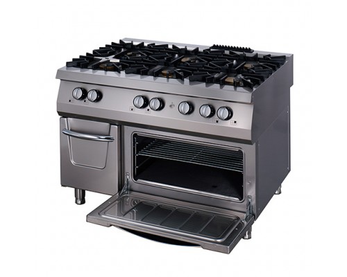 Premium Stove - 6 Burners - Triple Unit - 90cm Deep - Gas incl Electric Oven