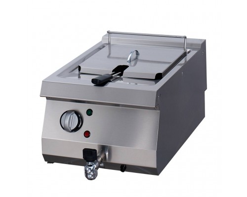 Heavy Duty Deep Fryer - 1 x 12L - Single Unit - 70cm Deep - with Drain Tap - Electric