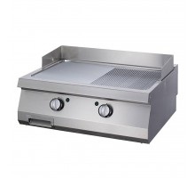 Heavy Duty Griddle - Half Grooved - Double Unit - 70cm Deep - Electric