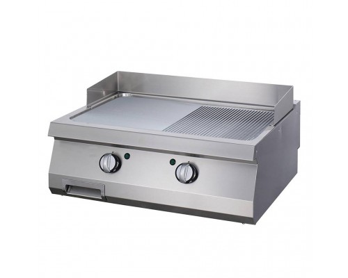 Heavy Duty Griddle - Half Grooved - Double Unit - 70cm Deep - Electric