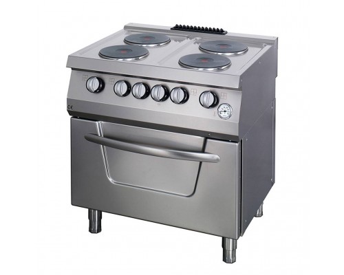 Heavy Duty Stove - 4 Burners - Double Unit - 70cm Deep - with Oven - Electric