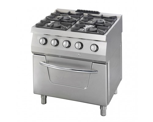 Heavy Duty Stove - 4 Burners - Double Unit - 70cm Deep - 37kW- Gas incl Oven