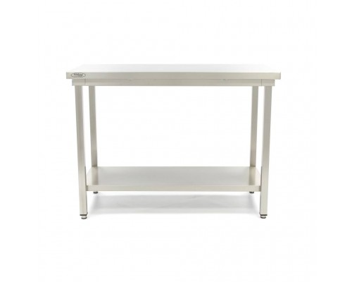 Stainless Steel Table - 60 x 60 cm - Adjustable Height - with Storage Shelf