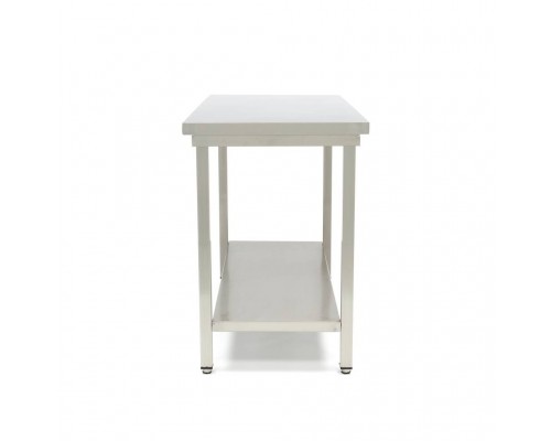 Stainless Steel Table - 60 x 60 cm - Adjustable Height - with Storage Shelf