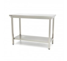 Stainless Steel Table - 60 x 60 cm - Adjustable Height - with Storage Shelf