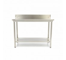 Stainless Steel Table - 60 x 70cm - Adjustable Height - with Backsplash