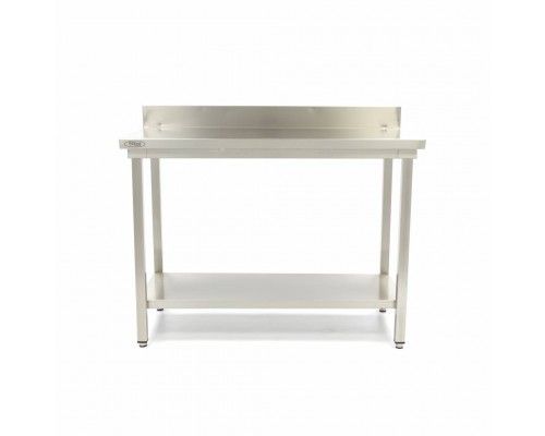 Stainless Steel Table - 60 x 70cm - Adjustable Height - with Backsplash