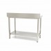 Stainless Steel Table - 140 x 70cm - Adjustable Height - with Backsplash