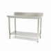 Stainless Steel Table - 80 x 70cm - Adjustable Height - with Backsplash