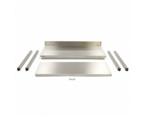 Stainless Steel Table - 60 x 70cm - Adjustable Height - with Backsplash