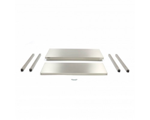 Stainless Steel Table - 200 x 60cm - Adjustable Height - with Storage Shelf