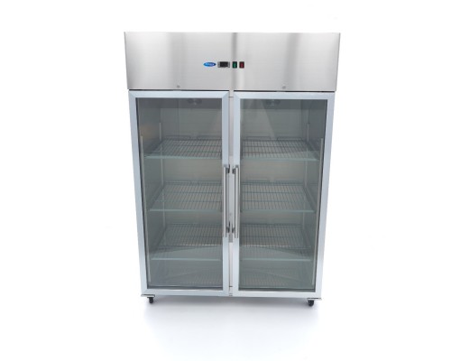 Freezer - 1200L - 6 Adjustable Shelves (2/1GN) - Stainless Steel - with Glass Door