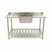 Dishwasher Table - 140 x 75cm - Left - with Sink and Backsplash - incl Storage Shelf